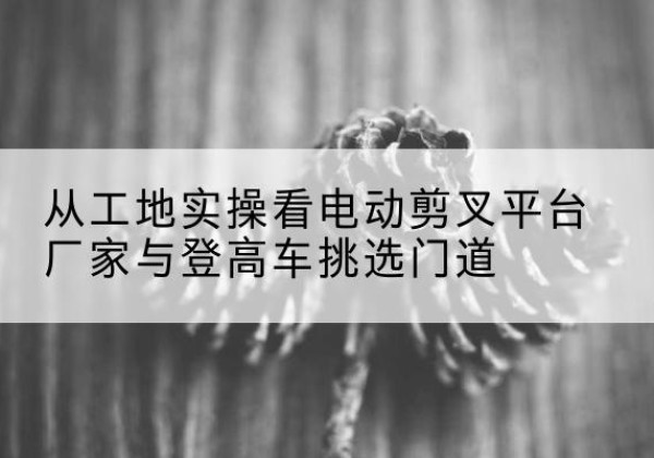 南开区电动剪叉升降平台厂家-从工地实操看电动剪叉平台厂家与登高车挑选门道